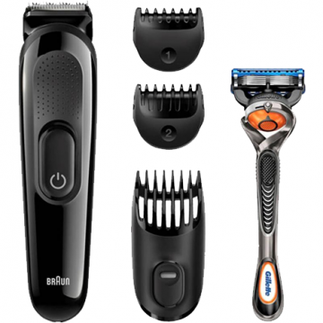 BRAUN Set aparat de tuns Braun SK3000 4 in 1, cu Gilette F5 ProGlide, Negru