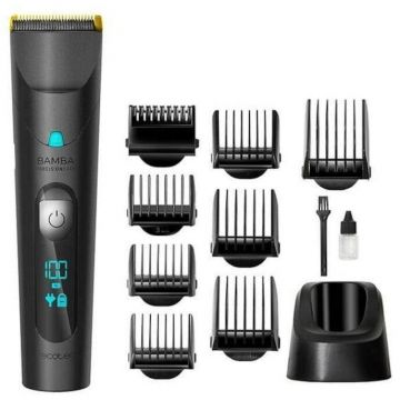 CECOTEC Masina de tuns Cecotec Bamba PrecisionCare, Fara fir, Cap titan, LCD, 8 capete, Negru