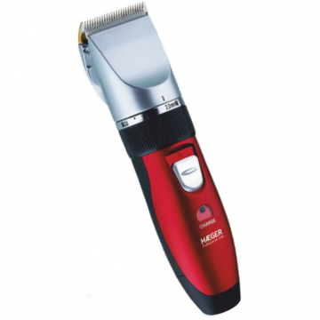 Haeger Aparat de tuns Haeger Proedger HC-WR3.007A, 3V, cu invelis ceramic si lame din titan, 2 acumulatori, reincarcabili, Rosu