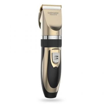 Masina de tuns animale caini pisici Goldmaster PATI GM-8182, Lame ceramica (Negru/Auriu)