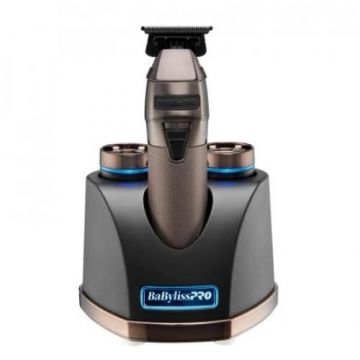 Masina profesionala de contur fara fir cu 2 baterii interschimbabile, Babyliss Pro SnapFX (Negru/Gri)