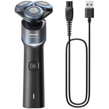 Philips Aparat de ras electric, Philips Shaver 5000X, Seria X5006/00, uscat si umed, autonomie 50 minute, Negru/Albastru