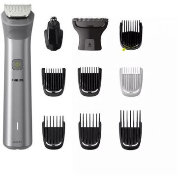 Philips Aparat de tuns multifunctional 11 in 1 Philips Multigroom Series 5000 MG5930/15, acumulator, autonomie 120 min, Gri antracit