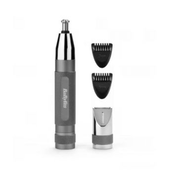 Trimmer BaByliss Super-X Metal pentru nas, urechi si sprancene (Argintiu)