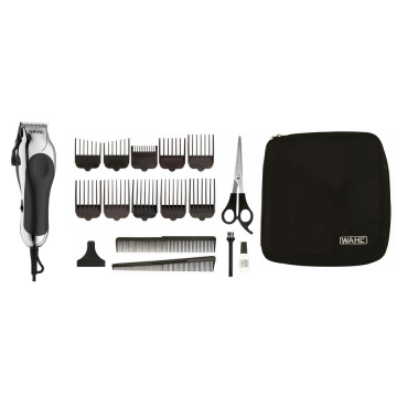 Wahl Aparat de tuns Wahl Chrome Pro, 18 piese,precizie premium 46mm,  Negru-Argintiu