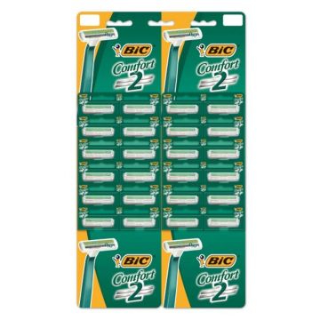 Aparat de Ras BIC Comfort 2, pentru Piele Sensibila, 2 Lame, Barbati, 24 Bucati