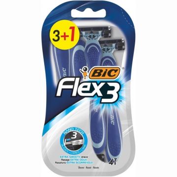 Aparat de Ras Bic Flex3 Comfort, Barbati, 4 Bucati