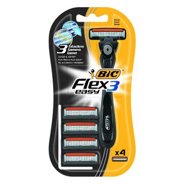 Aparat de Ras BIC Hybrid Flex 3, 3 Lame, Barbati, 4 Bucati