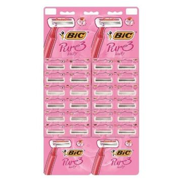Aparat de Ras BIC Pure 3 Lady, 3 Lame, Femei, 24 Bucati