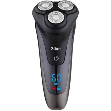 Aparat de Ras Electric, Reincarcabil, 3 Capete, Afisaj LED, Negru