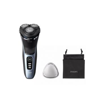 Aparat de ras PHILIPS Seria3000 S3243/12, Wet&Dry, autonomie 60 min, 3 elemente de taiere, albastru