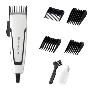 Aparat de tuns Rowenta Driver TN1601F1  4 piepteni 3-6-9-12 mm  3 micro-setari de precizie  negru & alb