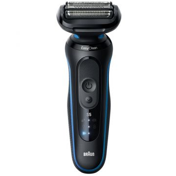 BRAUN Aparat de ras electric Braun 52-B1000s Seria 5, autonomie 60 minute, incarcare rapida 5 minute, tehnologia SensoAdapt, Negru/Albastru