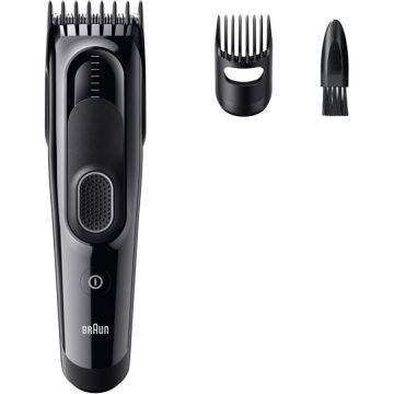 BRAUN Aparat de tuns Braun HC5510, 9 lungimi, negru, set 2 capete, Negru