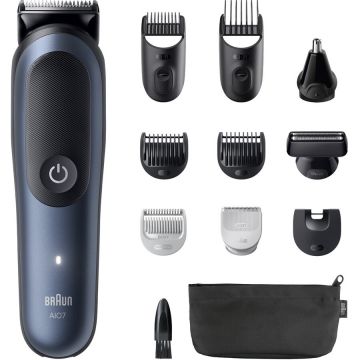 BRAUN Aparat de tuns multifunctional 11 in 1 Braun Seria 7 AIO7540, acumulator, 120 min autonomie, Albastru