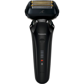 Panasonic Aparat de ras Panasonic ES-LS6A-K803, 6 lame, Japanese Blade Technology, Trimmer, Senzor pentru barba, 50min autonomie Li-Ion, Wet & Dry, Cap Flexibil 22D, Cutie de transport, Negru