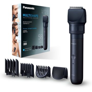 Panasonic Aparat de tuns barba si parul Panasonic MultiSHAPE ER-CKL2-A301, acumulator, autonomie 70min, quick charge 1H, 58 de setari de lungime, Negru