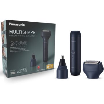 Panasonic Pachet trimmer nas/urechi/fata & aparat de ras Panasonic MultiShape XSHAPE JUNIOR, 3 lame, utilizare piele umed/uscat, acumulator Li-Ion, quick charge 1H, husa transport, negru
