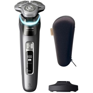 Philips Aparat de ras electric Philips i9000 Prestige XP9202/10, Wet & Dry, SkinIQ, Autonomie 60 minute, Capat flexibil 360, Acoperire Hydro SkinGlide, Gri