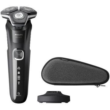 Philips Aparat de ras electric Philips Seria 5000 S5898/35, Wet&Dry, Autonomie 60 minute, 3 capete, Display LED, Negru