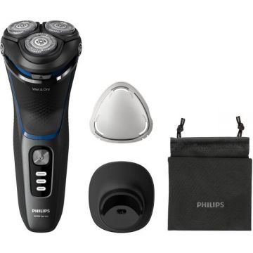 Philips Aparat de ras electric, Philips, Series 3000 S3344/13, PowerCut, SkinProtect, Negru