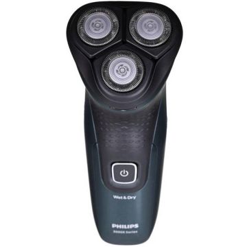 Philips Aparat de ras electric Philips X3052/00, Autonomie 45 minute, 3 capete, Trimmer, Umed/Uscat, Negru/Verde