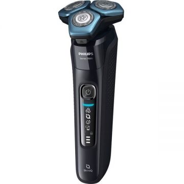Philips Aparat de Ras Philips Shaver Series 7000 S7886/55, Acumulator, Autonomie 60 min, SkinIQ, Negru