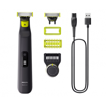 PHILIPS Aparate de tuns Aparat de ras (0 – 2mm) și tuns (0, 4-10mm) PHILIPS OneBlade Pro QP6542/15, 90 min (Li-ion)