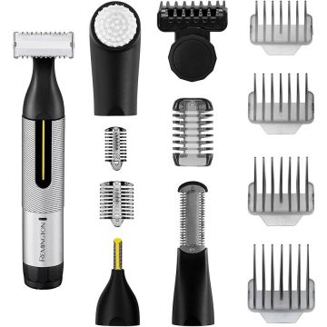 REMINGTON Aparat de tuns multifunctional Remington Omniblade Pro HG5000, 0, 15 mm, pentru barba si corp, cu perie de curatare, Negru-Argintiu
