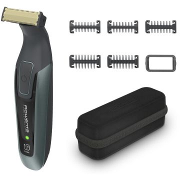 Rowenta Aparat de tuns, conturat si ras Rowenta Forever Sharp Comfort TN6044E0, 5 piepteni detasabili, autonomie 120 min, incarcare rapida, wet & dry, husa inclusa, negru