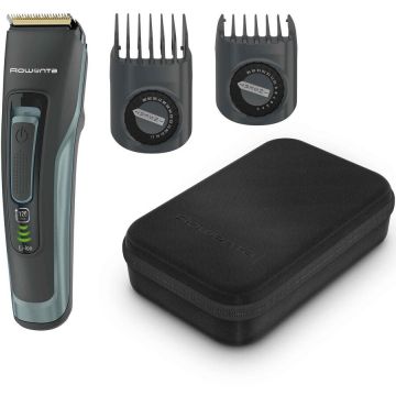 Rowenta Aparat de tuns parul si barba Rowenta Advancer TN5224E0, 2 piepteni reglabili, pana la 29 de lungimi, 0.5 - 30 mm, setare precizie 1 mm, autonomie 120 minute, indicator baterie LED, husa inclusa, negru