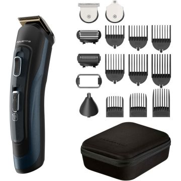 Rowenta Aparat de tuns parul si barba Rowenta Selectium 17 in 1 TN9464E0, autonomie 120 min, 9 piepteni, accesoriu ras barba si parul corporal, lama de precizie pentru barba, accesoriu nas&urechi, husa, wet&dry, Negru