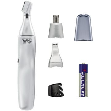 Wahl Trimmer nas, urechi si sprancene Wahl 05545-2416, trei capete, baterie AA, gri