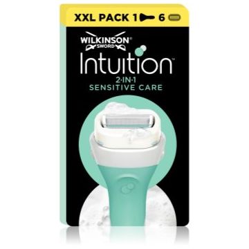 Wilkinson Sword Intuition 2in1 Soap & Shave Sensitive aparat de ras + rezervă 6 bucati